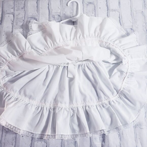 Vintage 80's Girls White Ruffle Lace Dress - Picture 4 of 4